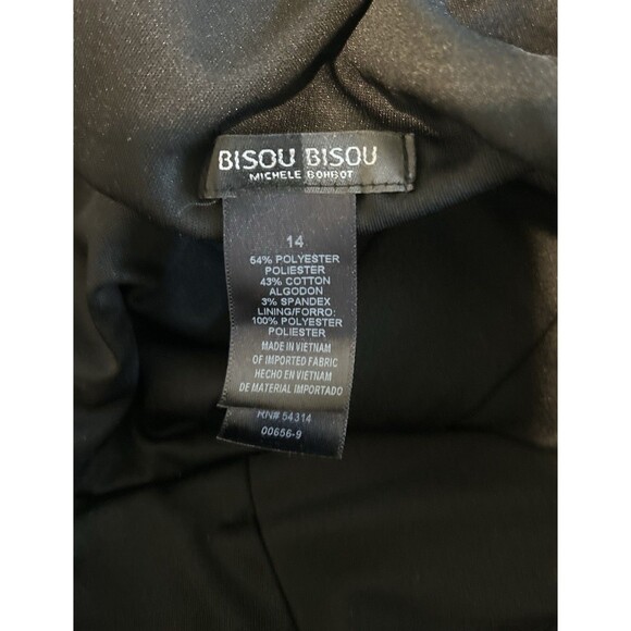 Bisou Bisou Women's Little Black Cocktail Dress V-Neck Sleeveless Size 14 - Picture 2 of 5